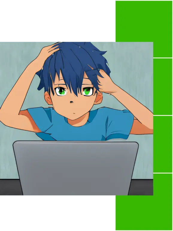 Boy confused while trying to figure out how to start building a small business website