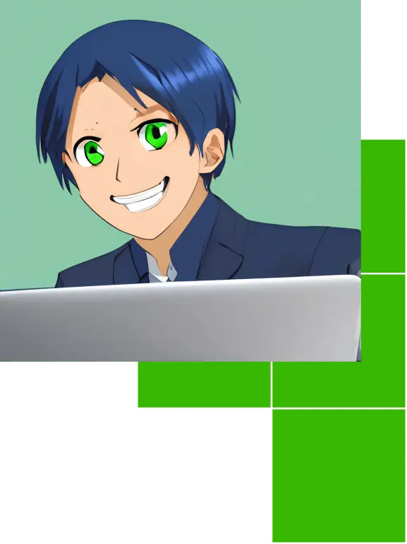 Businessman satisfied with his small business website, sitting in front of the laptop screen.