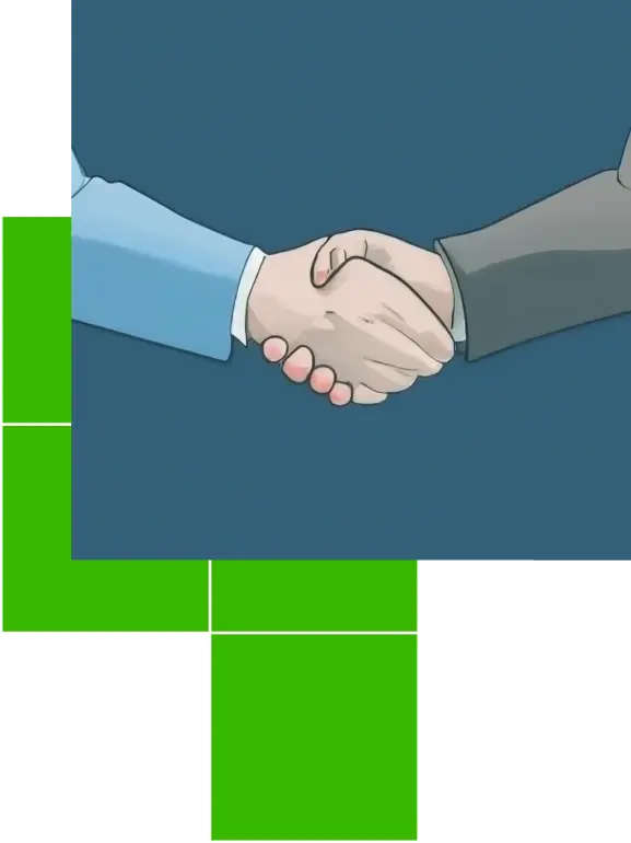 Two businessmen handshaking about small business website.