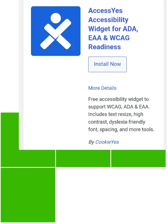 AccessYes Accessibility Widget wordpress plugin installation page