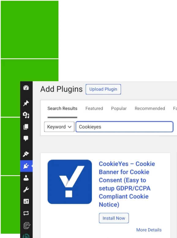 CookieYes wordpress plugin installation page