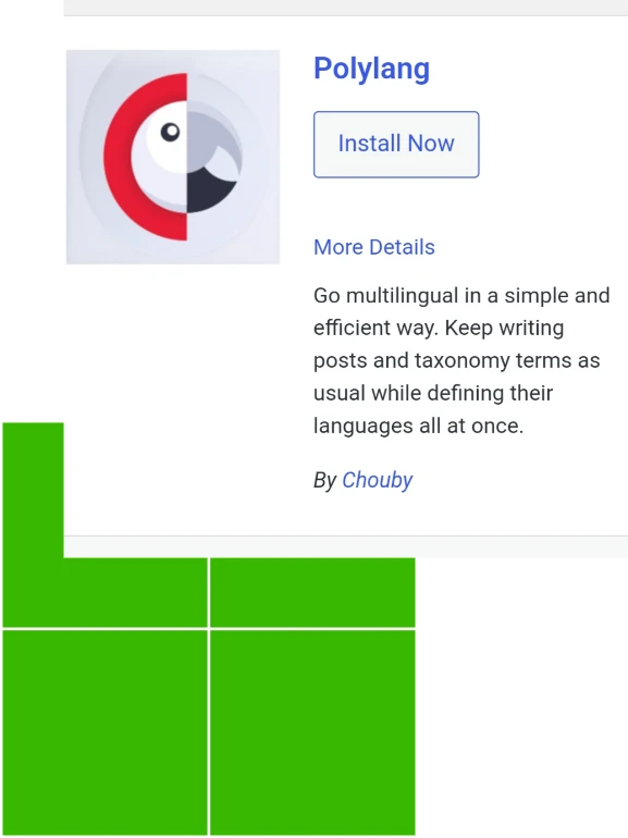 Polylang wordpress plugin installation page