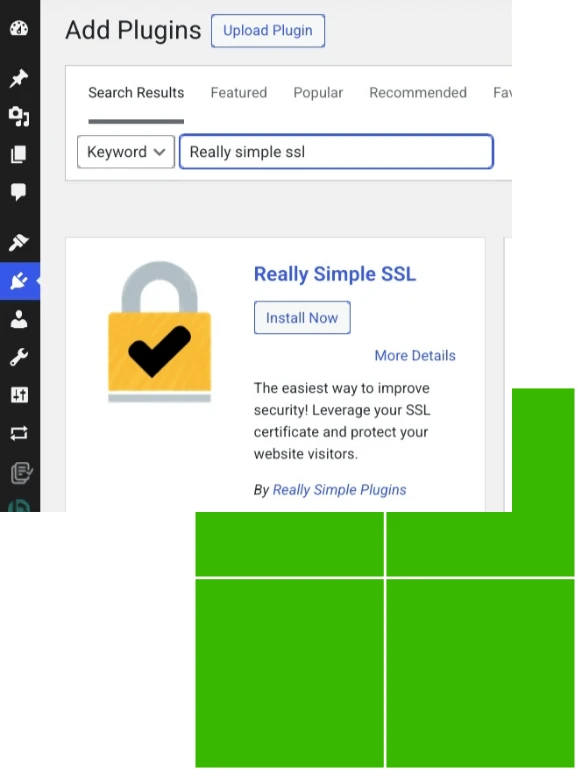 Really simple SSL wordpress plugin installation page